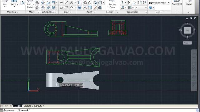 AutoCAD - Gerar desenho do 3D para 2D (FlatShot) смотреть онлайн