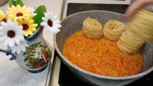 Гнезда с фаршем на сковороде! Быстрый ужин!