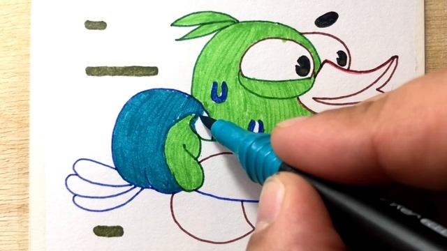 Easy drawing of a Bird of Paradise - telegram sticker - GO смотреть онлайн