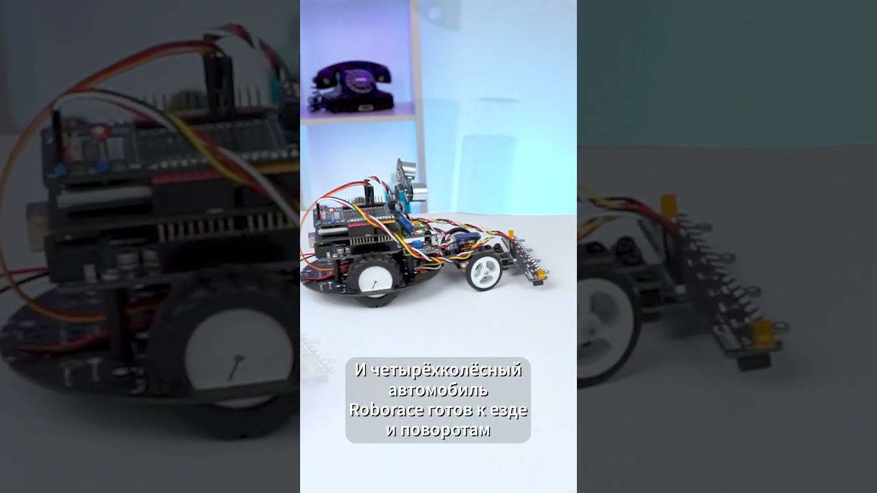 Поворотные колёса Roborace, для роботизированных платформ на базе Arduino, ESP32 смотреть онлайн