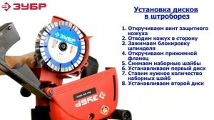 Установка дисков 125мм в штроборезы "ЗУБР"