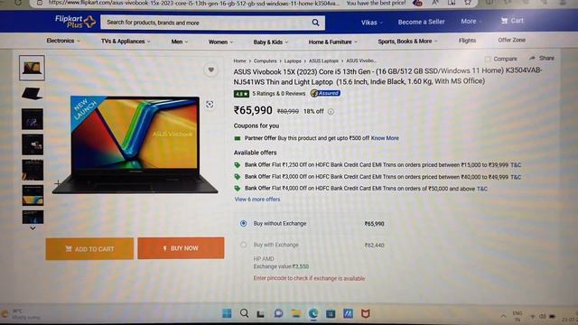 ASUS Vivobook 15X (2023) Core i5 13th Gen - (16 GB/512 GB смотреть онлайн