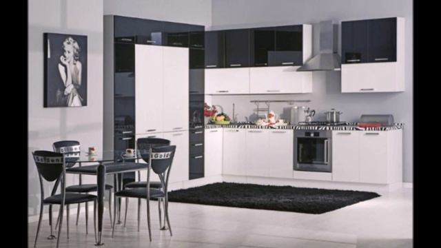 Черно белая кухня Варианты интерьера Фото#7 смотреть онлайн