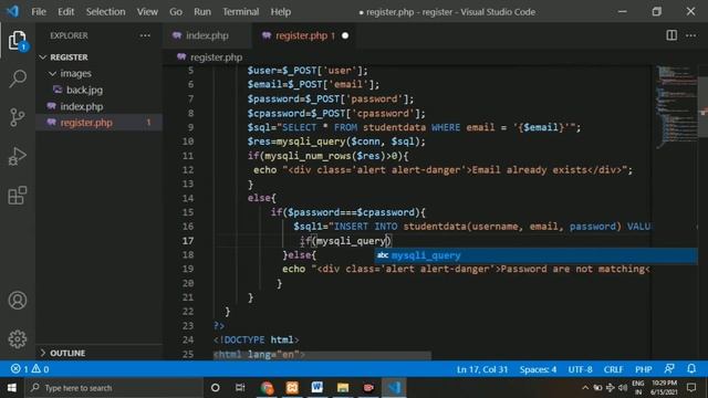 Registration Login and Logout with session and Email Validation In One Video Using PHP and MySQL смотреть онлайн