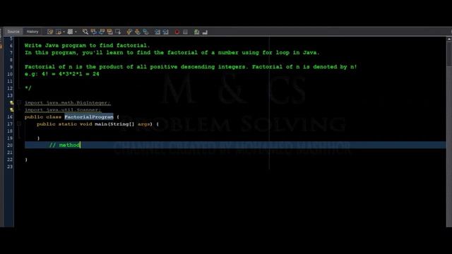 Java Program to Find Factorial Using Loop смотреть онлайн