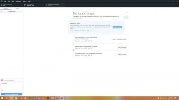 Создание, слияние и удаление веток в GitHub Desktop