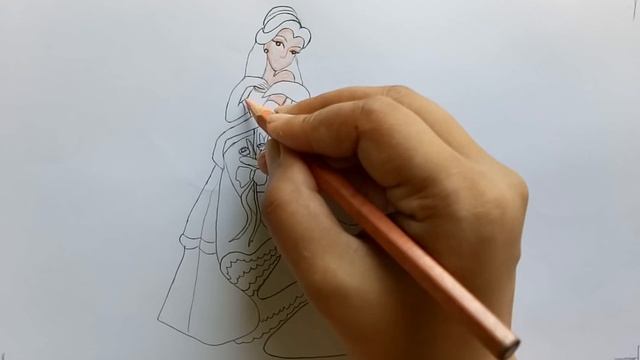 How to draw princess belle step by step смотреть онлайн