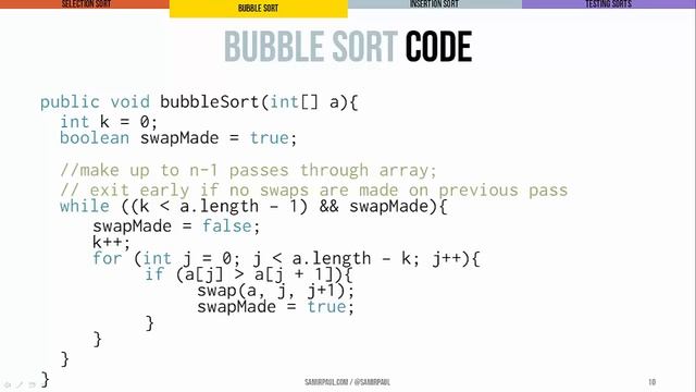 Sorting: Selection Sort, Bubble Sort, Insertion Sort смотреть онлайн