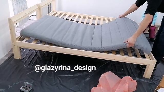 Ikea, Матрас JÖMNA ЙОМНА, Кровать NEIDEN НЕЙДЕН. Видеоотзыв. смотреть онлайн