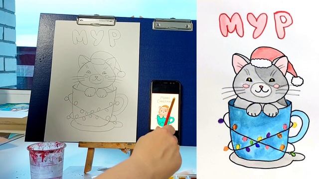 Мастер-класс "Мур-Мяу" 1.02.2023. #Живопись #Скетчинг #Рисование смотреть онлайн