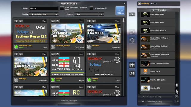 ETS2 1.49 MapCombo, Roextended 4.1, AZGE 4.1, MapCombo Update 6, Euro Truck Simulator 2