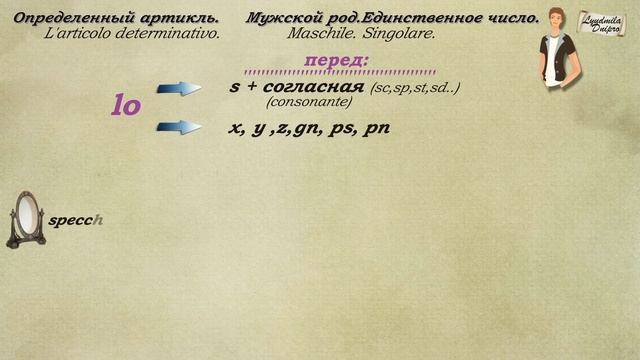 Итальянский язык.Урок 3. Определенные артикли мужского рода.Единственное число. смотреть онлайн