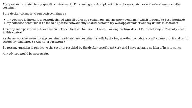 DevOps & SysAdmins: Do we need passwords for localhost database connections in docker context? смотреть онлайн
