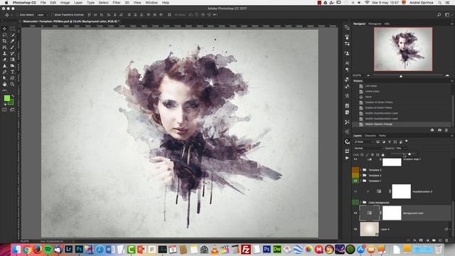 Watercolor Photoshop Template - How to use смотреть онлайн