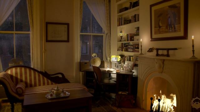 Fireplace & Thunderstorm Sounds _ 3 Hours Of Ambience _ 4K.mp4