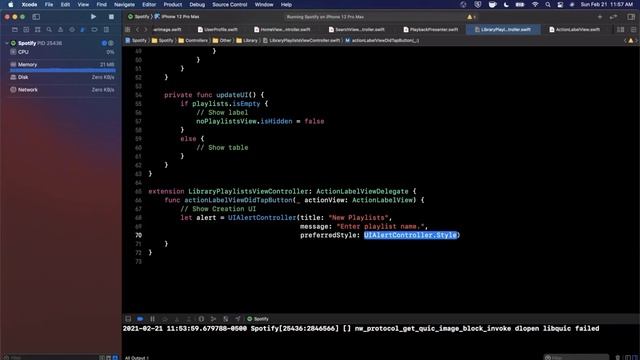 Building Spotify App in Swift 5 & UIKit - Part 22 - Create Playlist (Xcode 12, 2021, Swift 5) смотреть онлайн