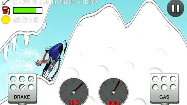 Hill Climb Racing \ Arctic Cave \ 2019 meters on Snowmobile смотреть онлайн
