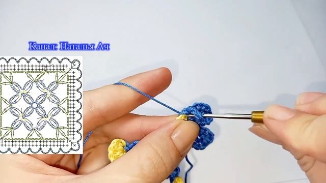 Мотив Калейдоскоп крючком + Схема + Плед 2 варианта + Мастер-класс