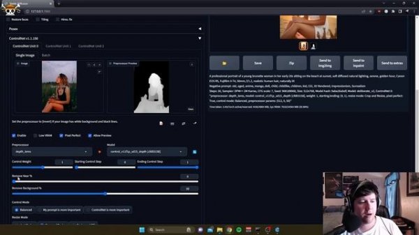 Stable Diffusion ControlNet 1.1 Depth Model Comparison