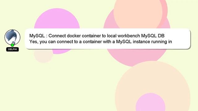 MySQL : Connect docker container to local workbench MySQL DB смотреть онлайн