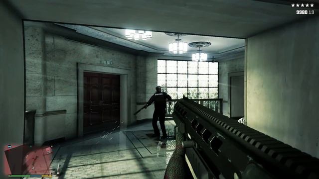 GTA 5 - Bank robbery with Michael, Franklin and Trevor! (Escape with money to Benny's Garage) смотреть онлайн