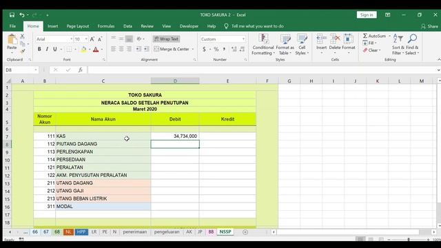 CARA MEMBUAT NERACA SALDO SETELAH PENUTUPAN (dengan excel) смотреть онлайн
