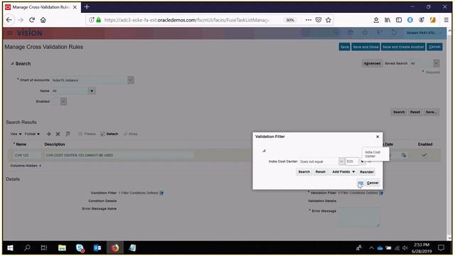 Oracle Fusion - Cross Validation Rule смотреть онлайн
