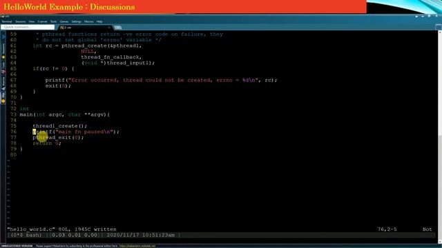 Sec 1/7-10 - Main Thread Termination | POSIX Multi Threading | Operating System | Udemy Course смотреть онлайн
