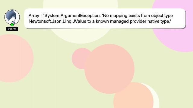 Array : "System.ArgumentException: 'No mapping exists from object type Newtonsoft.Json.Linq.JValue смотреть онлайн
