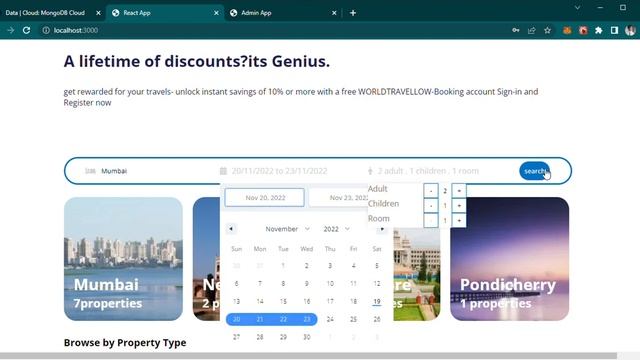 Mern Stack Hotel Rooms booking using React,Postman,MongoDb Atlas,mongoose.Node js,Express смотреть онлайн