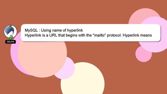 MySQL : Using name of hyperlink смотреть онлайн