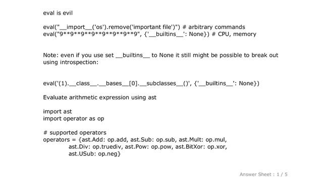 PYTHON : Evaluating a mathematical expression in a string смотреть онлайн