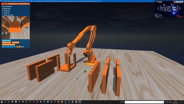 WIP - OrionX3D Robotic editor (TCP + gamepad controller) test 4. смотреть онлайн