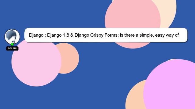 Django : Django 1.8 & Django Crispy Forms: Is there a simple, easy way of implementing a Date Picke смотреть онлайн