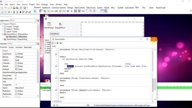 Popup Menu In Lazarus