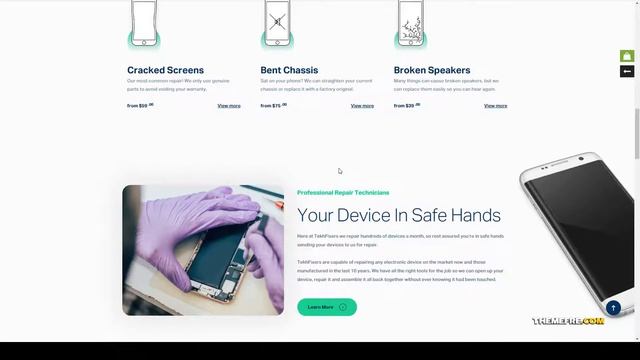 TekhFixers - Mobile Device Repair WordPress Theme iphone repair shop Build Website смотреть онлайн