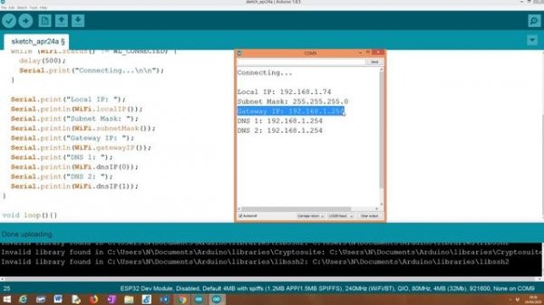 ESP32: Static IP address