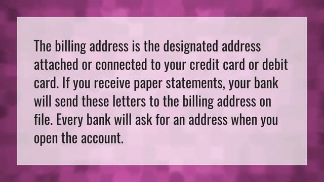 Where is billing address on debit card? смотреть онлайн
