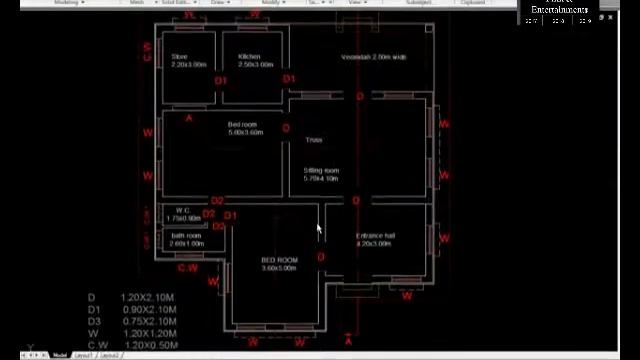 AutoCAD 2D House Model | 2D Home Design | 2D Floor Plan | 2D Room смотреть онлайн