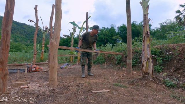 Build a wooden house in the forest 2023, build a new farm - building new life | Nhu Building Life смотреть онлайн