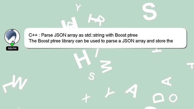 C++ : Parse JSON array as std::string with Boost ptree смотреть онлайн