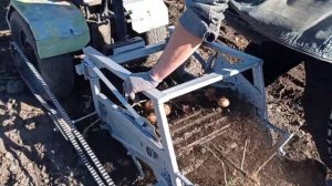 Картофелекопалка Итоги! (Транспортерная к мотоблоку), привод от колеса адаптера.