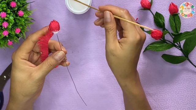 How To Make Gomphrena Globosa Paper Flower from Crepe Paper Ep19 | Paper Flower | Kakrona Art Idea смотреть онлайн