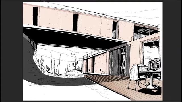 Architectural sketch - Handmade + Photoshop смотреть онлайн