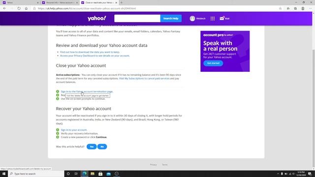 How To Delete Yahoo Mail Account On Desktop