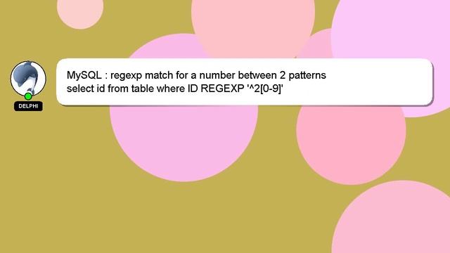 MySQL : regexp match for a number between 2 patterns смотреть онлайн