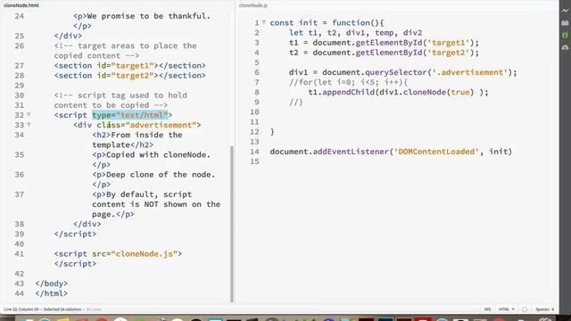 cloneNode Method and Creating HTML Element Templates смотреть онлайн