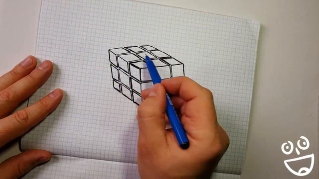 РИСУЕМ КУБИК РУБИКА ! DRAW RUBIK'S CUBE смотреть онлайн