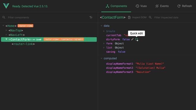 Edit data di component langsung dari Vue Developer Tools смотреть онлайн
