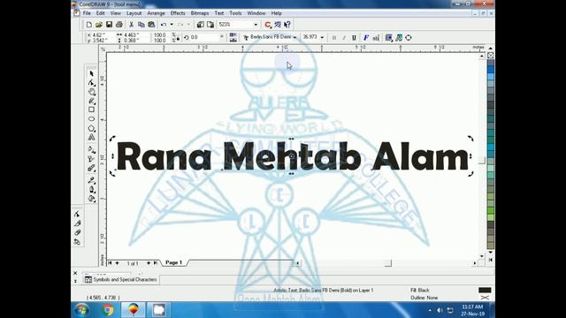 7- Corel Draw 9 - How to type Text with Text Tool - Lunar Computer College смотреть онлайн